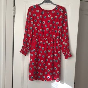 J Crew red floral dress